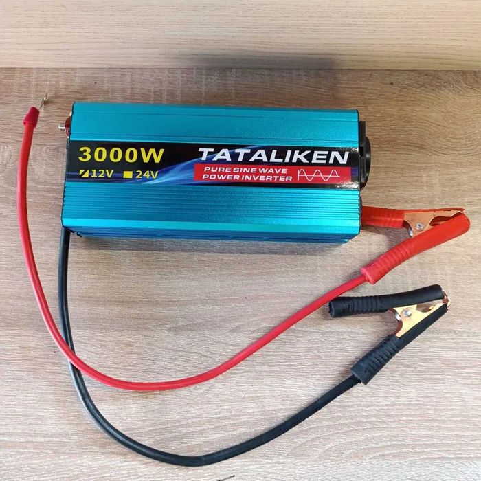 Інвертор перетворювач 12-24V на 220V з чистою синусоїдо Tataliken 3000