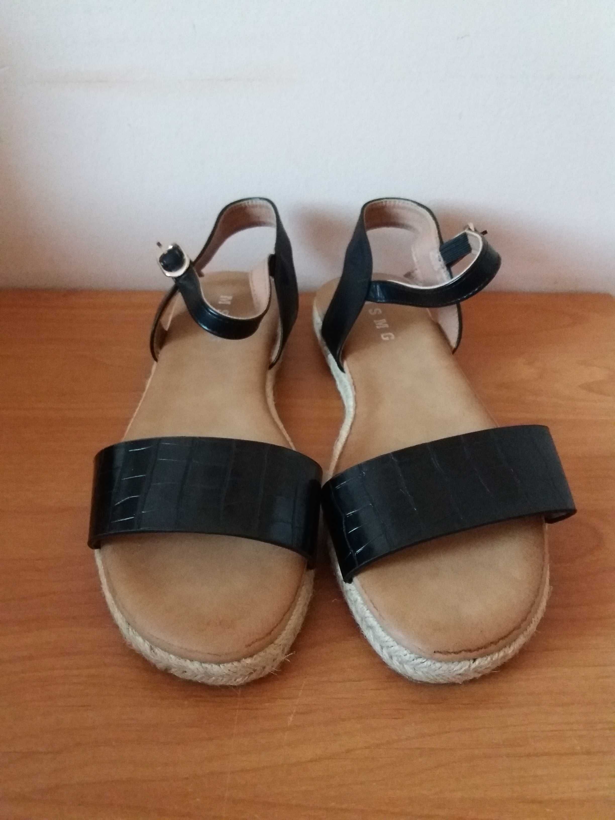 Nowe czarne sandały espadryle 40 wkładka 25.8cm