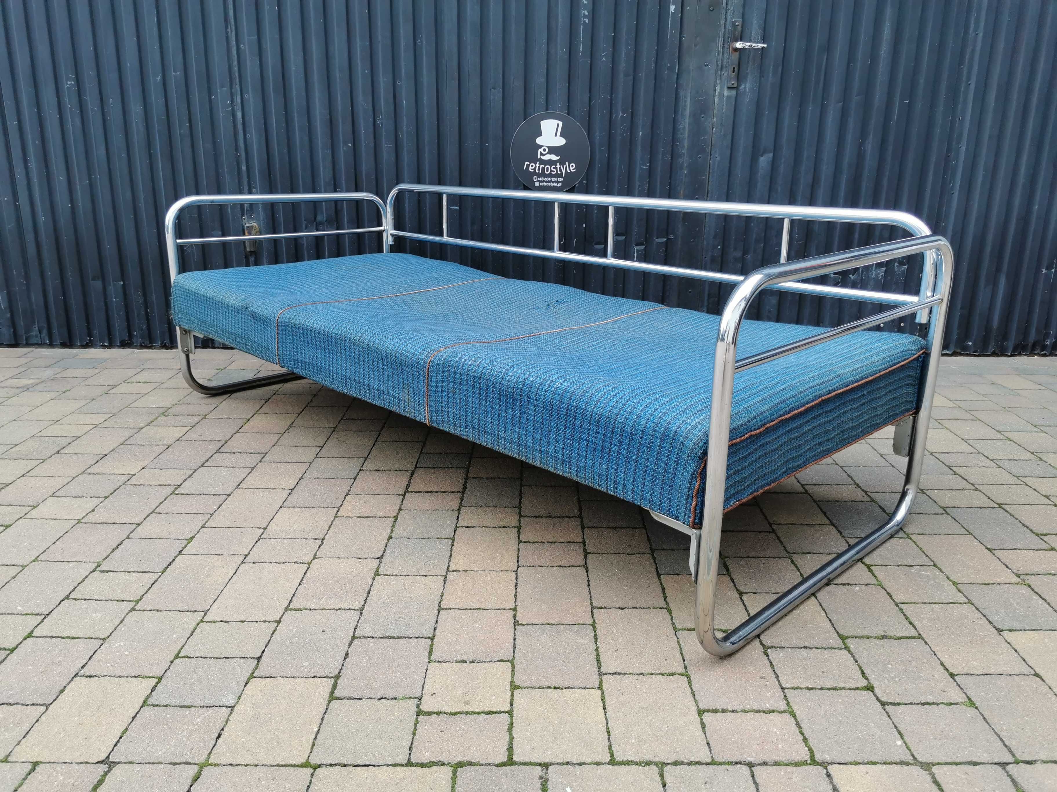 Sofa chrom proj. Robert Slezak/ KOVONA Czechosłowacja '30, Bauhaus