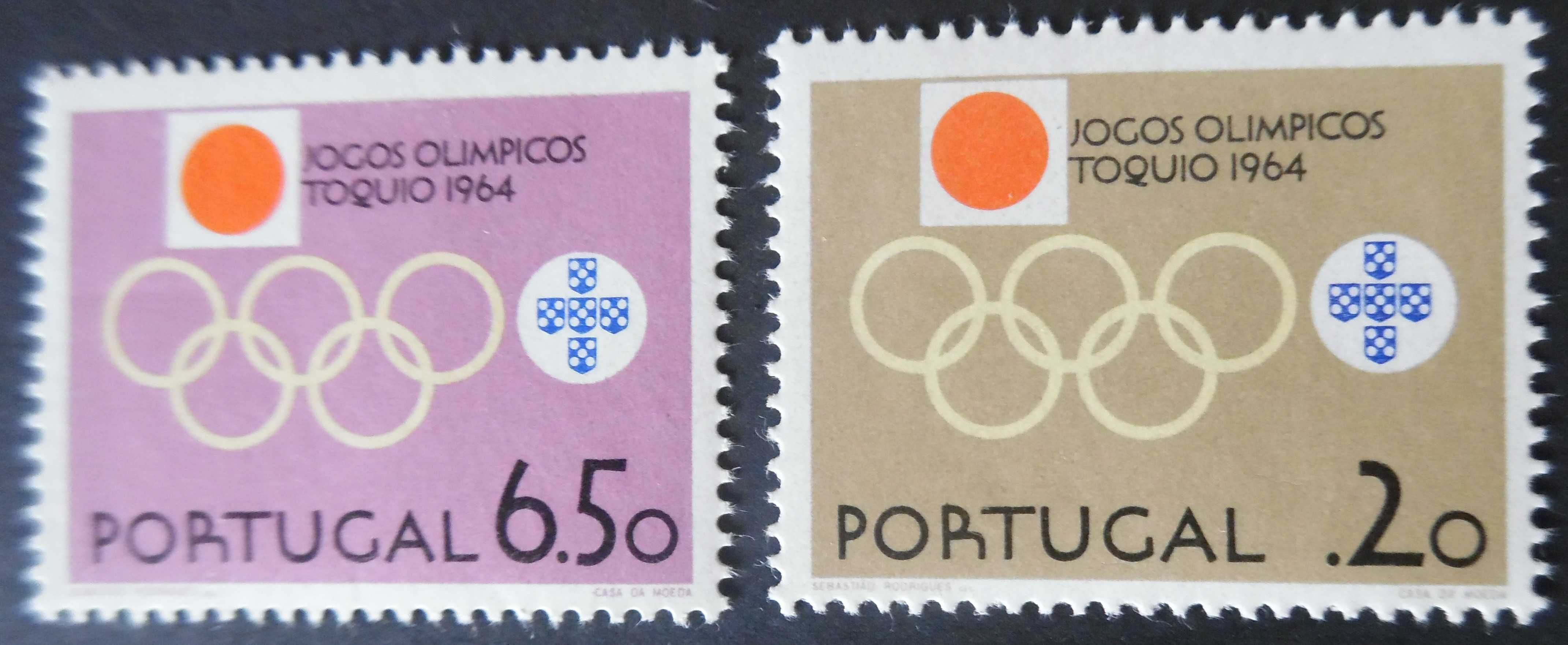 Selos Portugal 1964-Jogos Olímpicos Tóquio Novos s/ Charneira