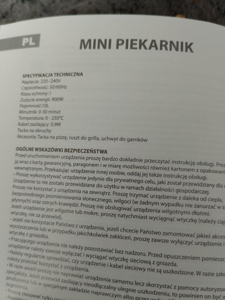 Sprzedam Nowy mini piekarnik