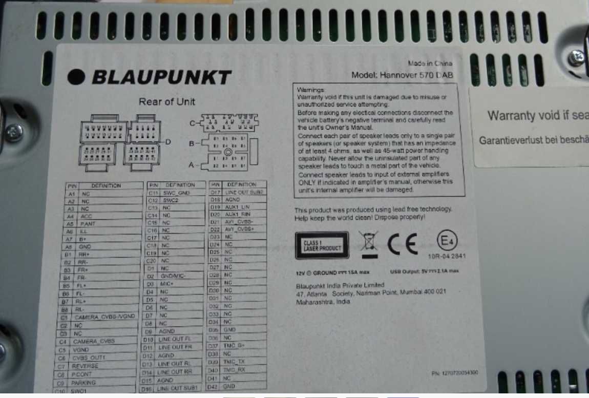 Radio samochodowe Blaupunkt Hannover 570DAB z NAVI DAB+ i pilotem