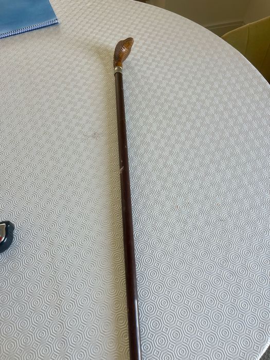 Bengala de cobra de madeira antiga