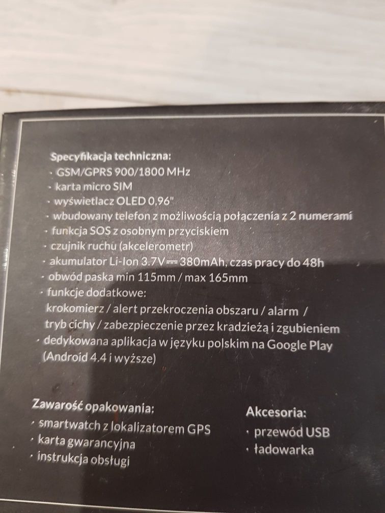 Zegarek NOWY smartwach SW-GPS01 dla dziecka