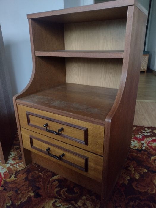 Szafki nocne vintage z szufladami – komplet 2 sztuki