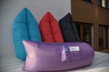 Lazy puff bag, lamzac, dmuchana sofa z kieszonką