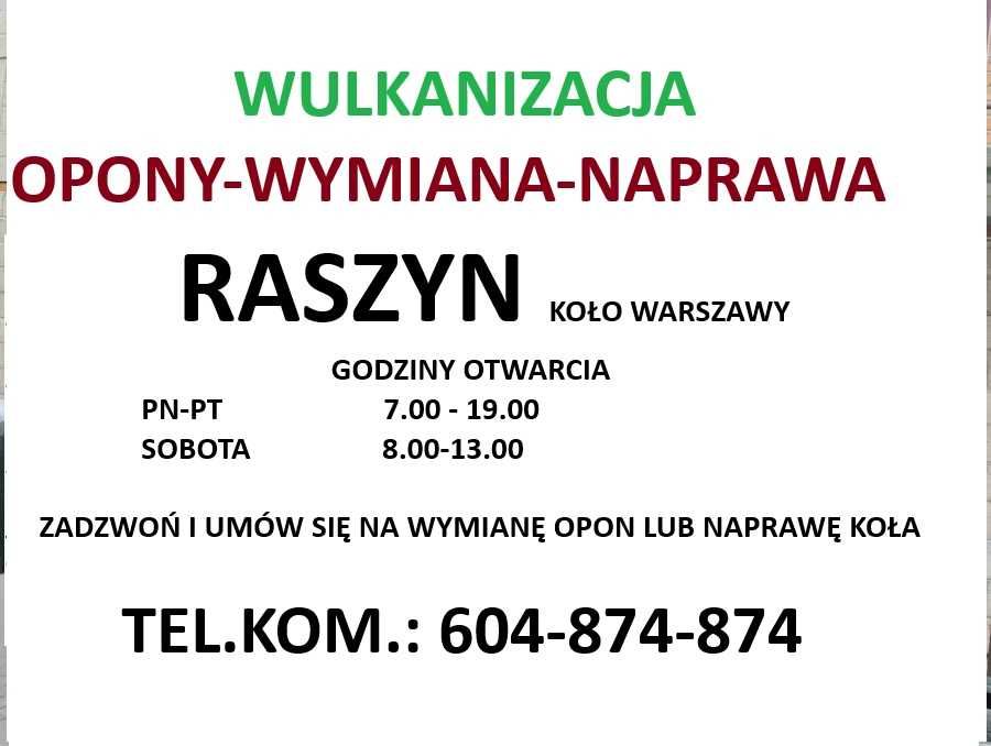 wymiana opon Raszyn wulkanizacja naprawa opony wymiana koła kół RYBIE