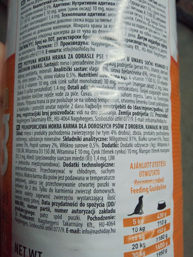 Mokra karma dla psa Golden Dog 1240 g i 415 g