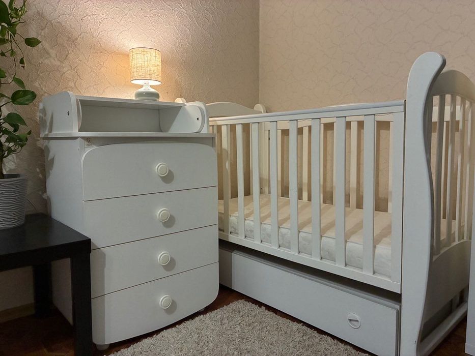 Дитяче ліжечко Верес з маятником і шухлядкою + подарунки !!