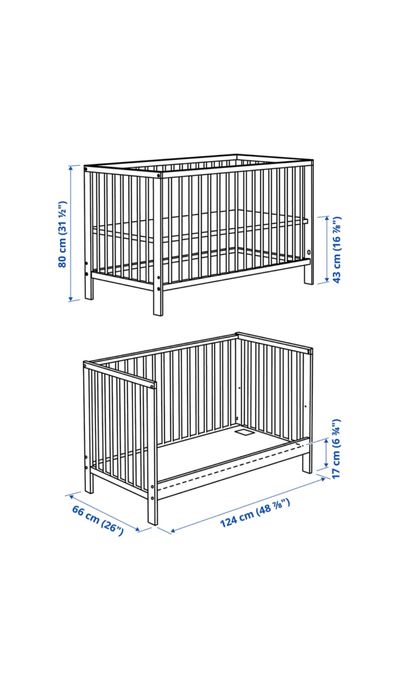 Ikea GULLIVER łóżeczko dziecięce plus materac KRUMMELUR