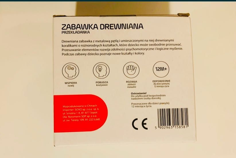 DREWNIANA zabawka edukacyjna eloy kids przekładanka drewniana zabawka