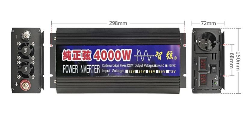 Інвертор Перетворювач напруги 12v/220v 4000W Чиста синусоїда