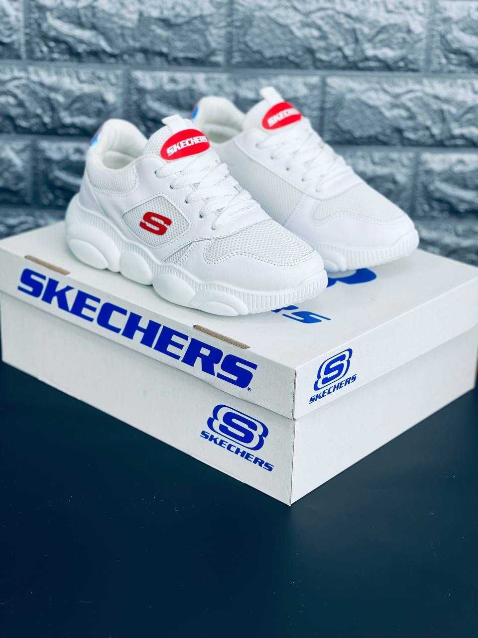 Кроссовки женские Skechers Весна Лето 2024 кожаные  красовки Скечерс