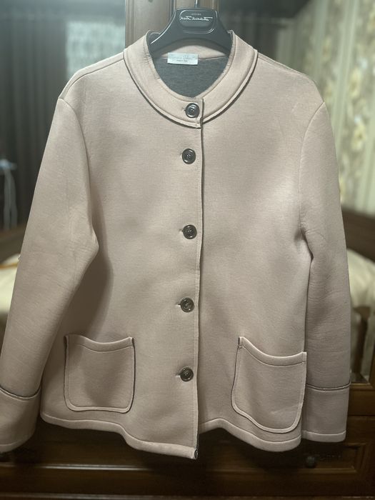 Теплий трикотажний жіночий піджак, розмір 46