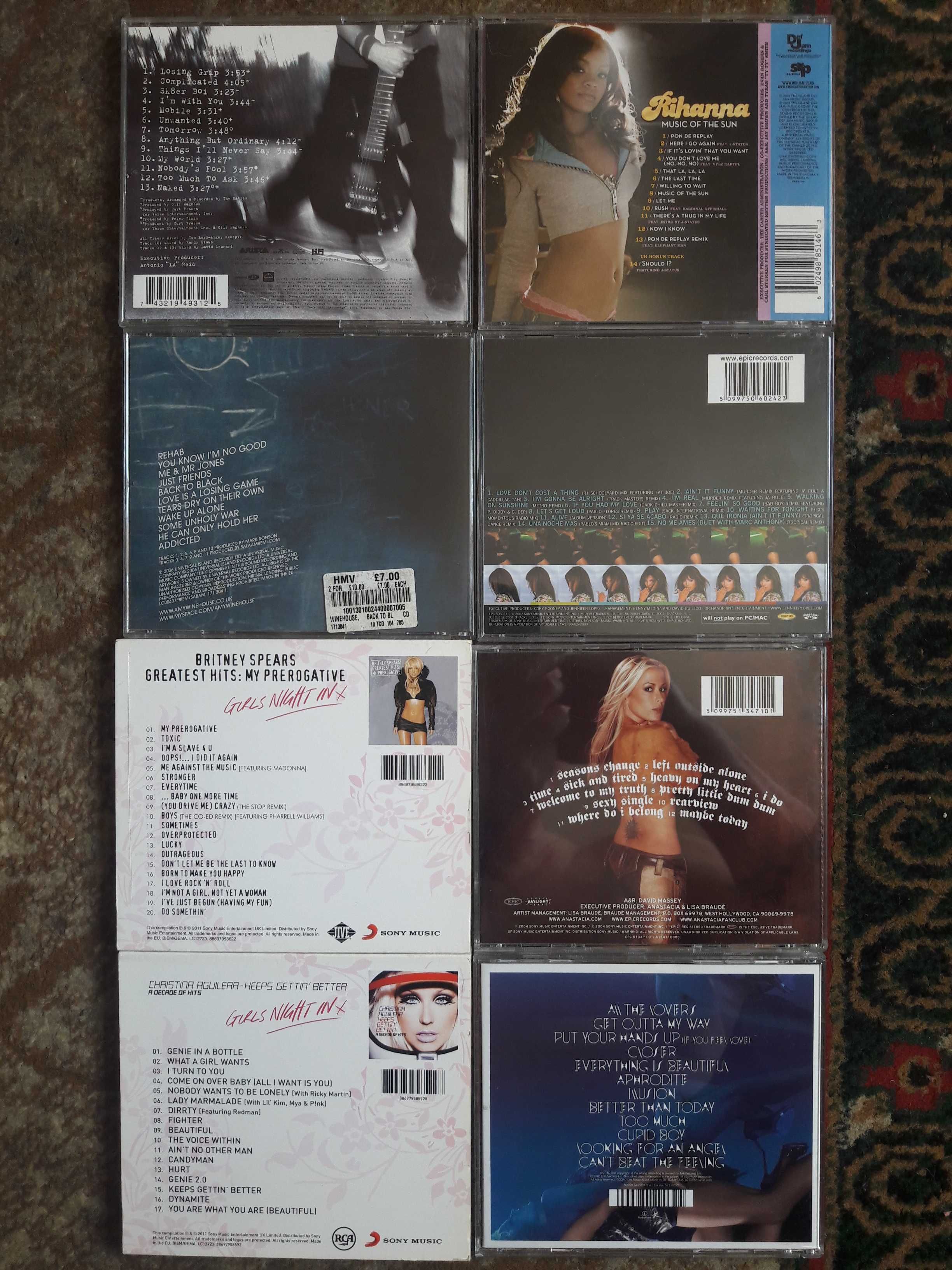 CD Madonna, A.Lavigne ,Kylie,Rihanna,Anastacia,Sonique Dido,J.Lo,Texas