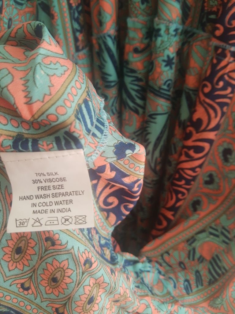 Sukienka boho jedwab