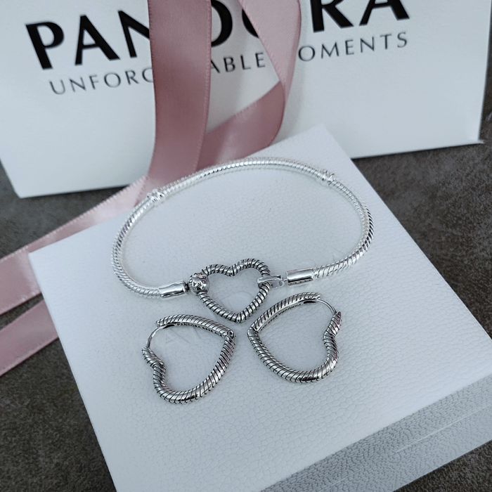 Сережки кульчики  серце Пандора Pandora Акція