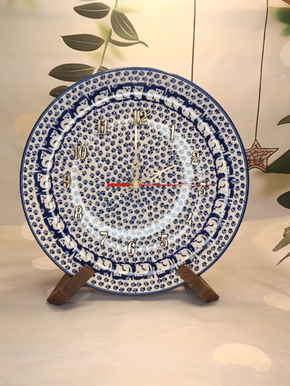 *Zegar wiszący ceramiczny ścienny 25 cm cichy ceramika Bolesławiec