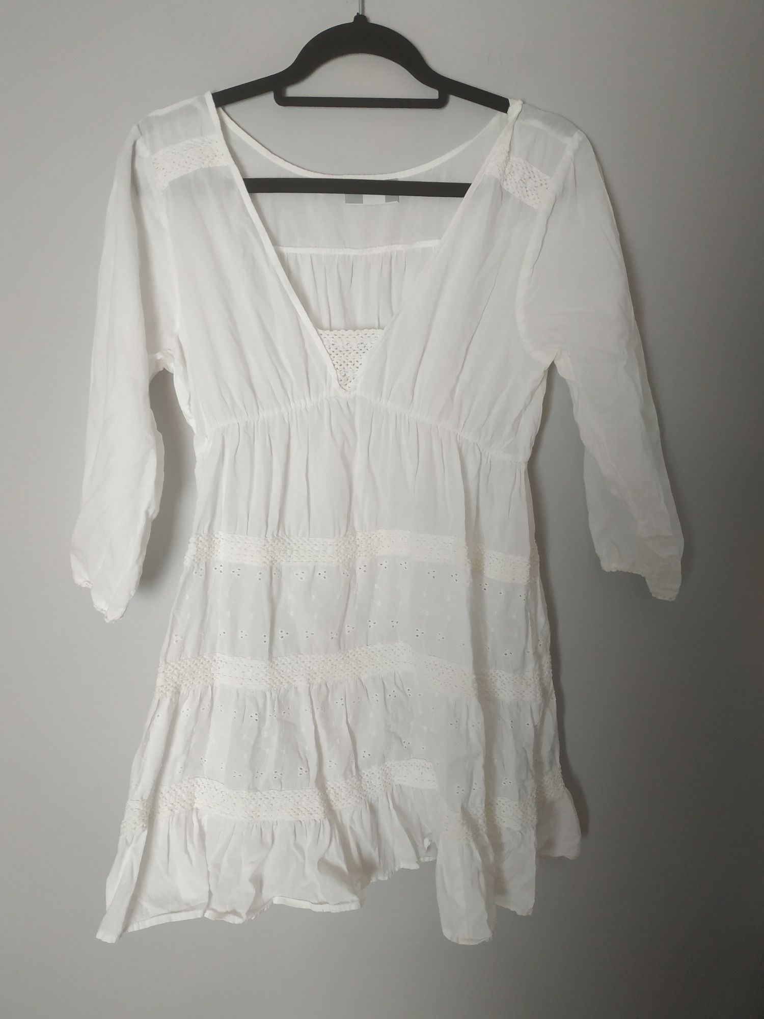Sukienka biała letnia L 40 bawełniana bawełna