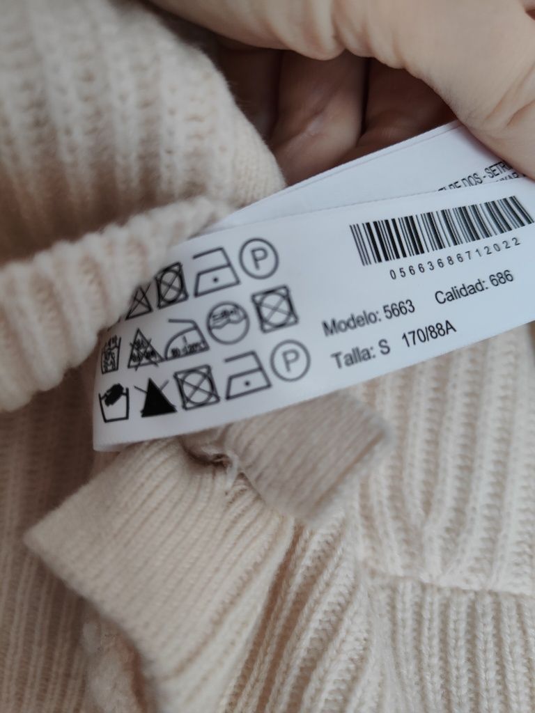 Wełniany kardigan z kaszmirem, ze złotymi guzikami, Massimo Dutti, S