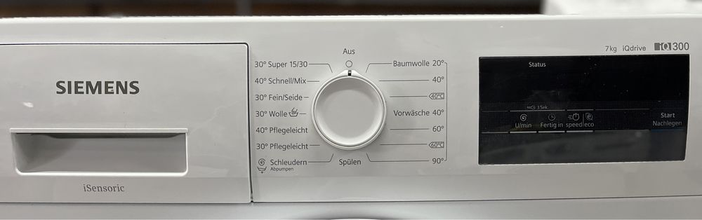 Пральна машинка Siemens IQ 300 iSensoric