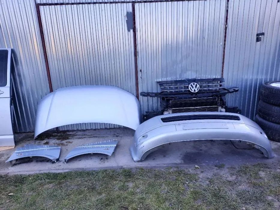 VW T5 MULTIVAN 7E5 LIFT 2011-2015 Kompletny Przód Maska Zderzak przód Błotnik prawy lewy Wzmocnienie czołowe Pas Przedni Chłodnice Wentylator  LA7W