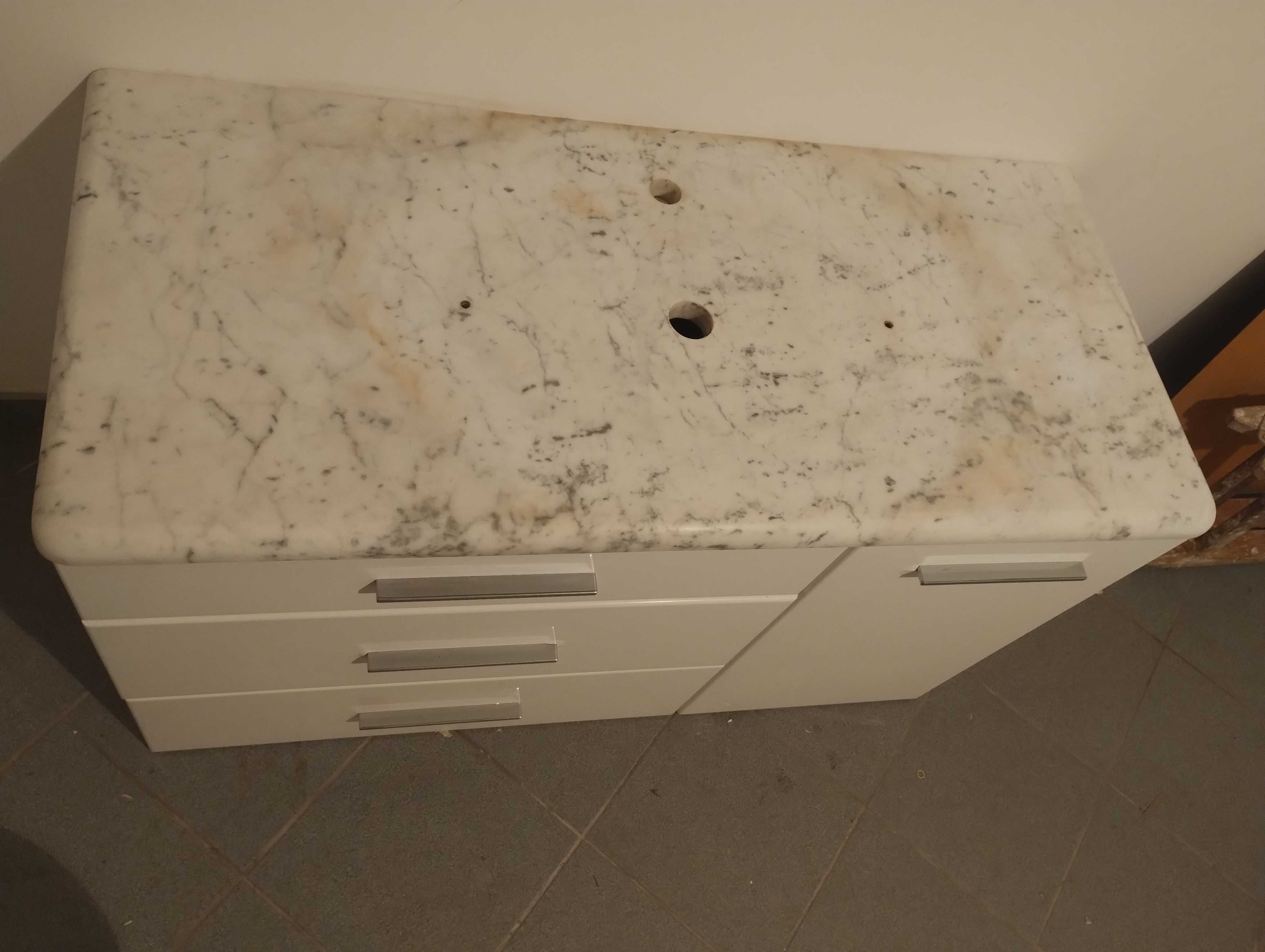 szafka umywalkowa 63x 109,5x49 cm opcja z marmurowym blatem 111x49x3cm