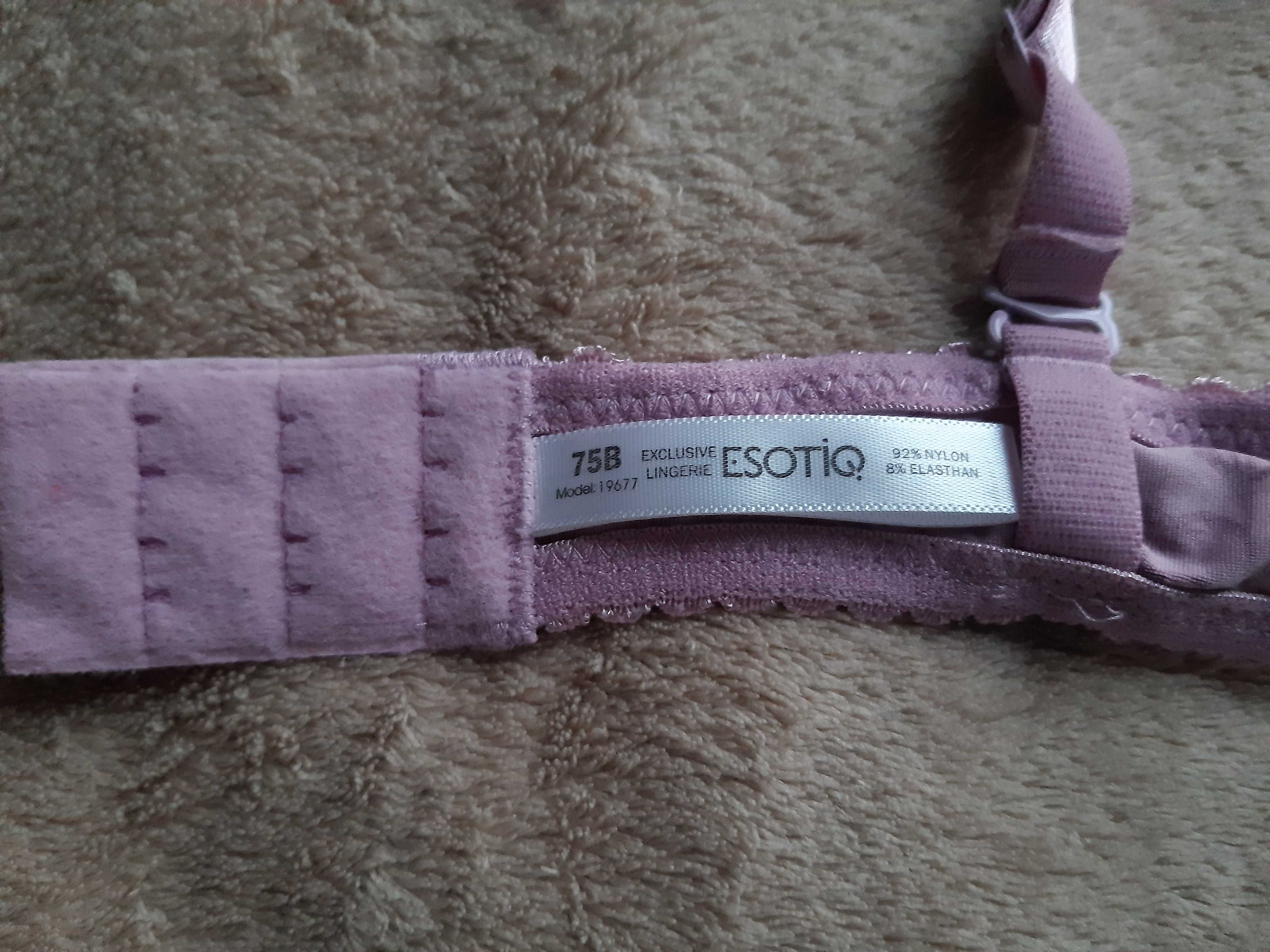 Esotiq zestaw biustonosz 75 B i figi stringi L może być push-up