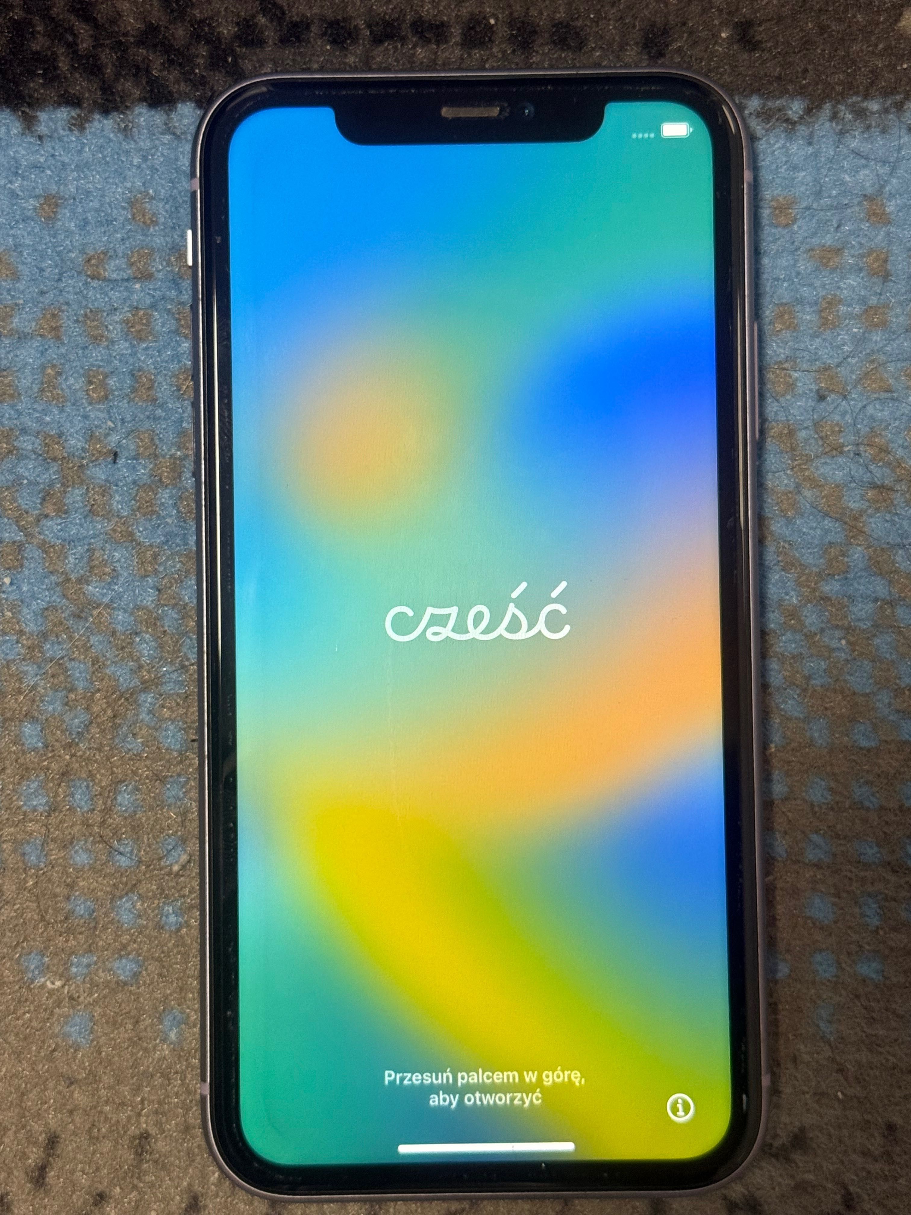 Iphone 11 with charger, tempered glass and mobile cover
