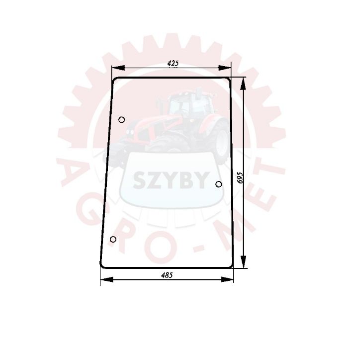 szyba boczna prawa do ciagnika Case MX CX McCormick MTX MC CX ACX203i