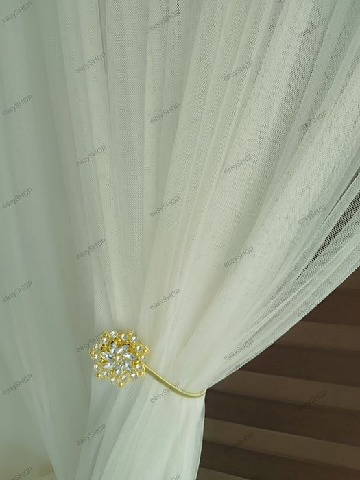 2 magnesy do upięcia zasłon złote