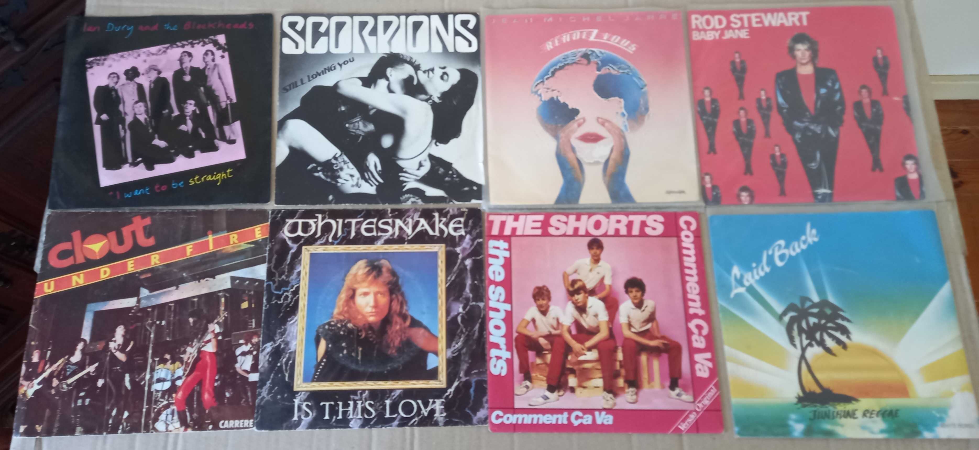 Vários singles  Jarre Whitesnake Scorpions Ian Dury Rod Stewart