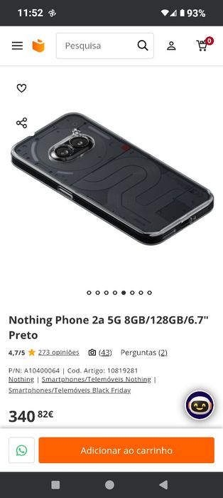 Noting phone 2a como novo