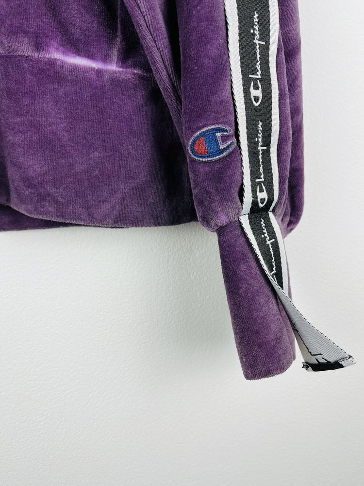 Fioletowa bluza welurowa damska Champion rozmiar XS fit S hoodie