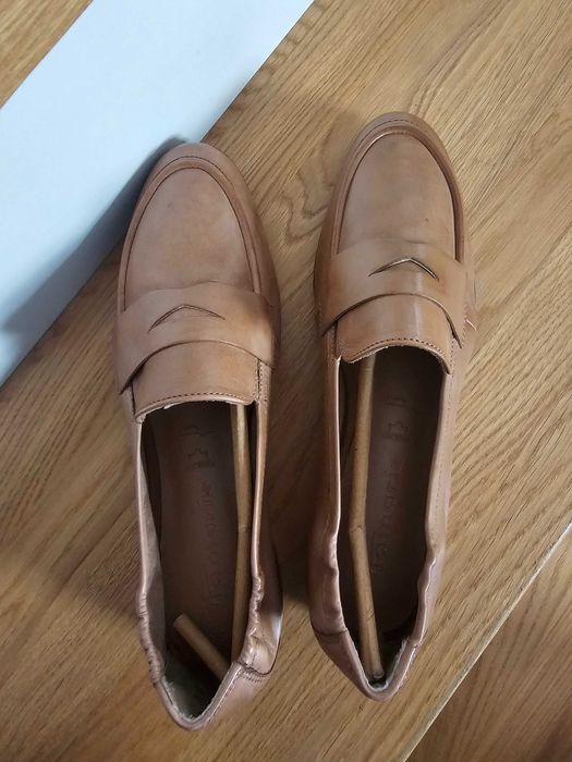 TAMARIS mokasyny wsuwane, brązowe, rozmiar 38