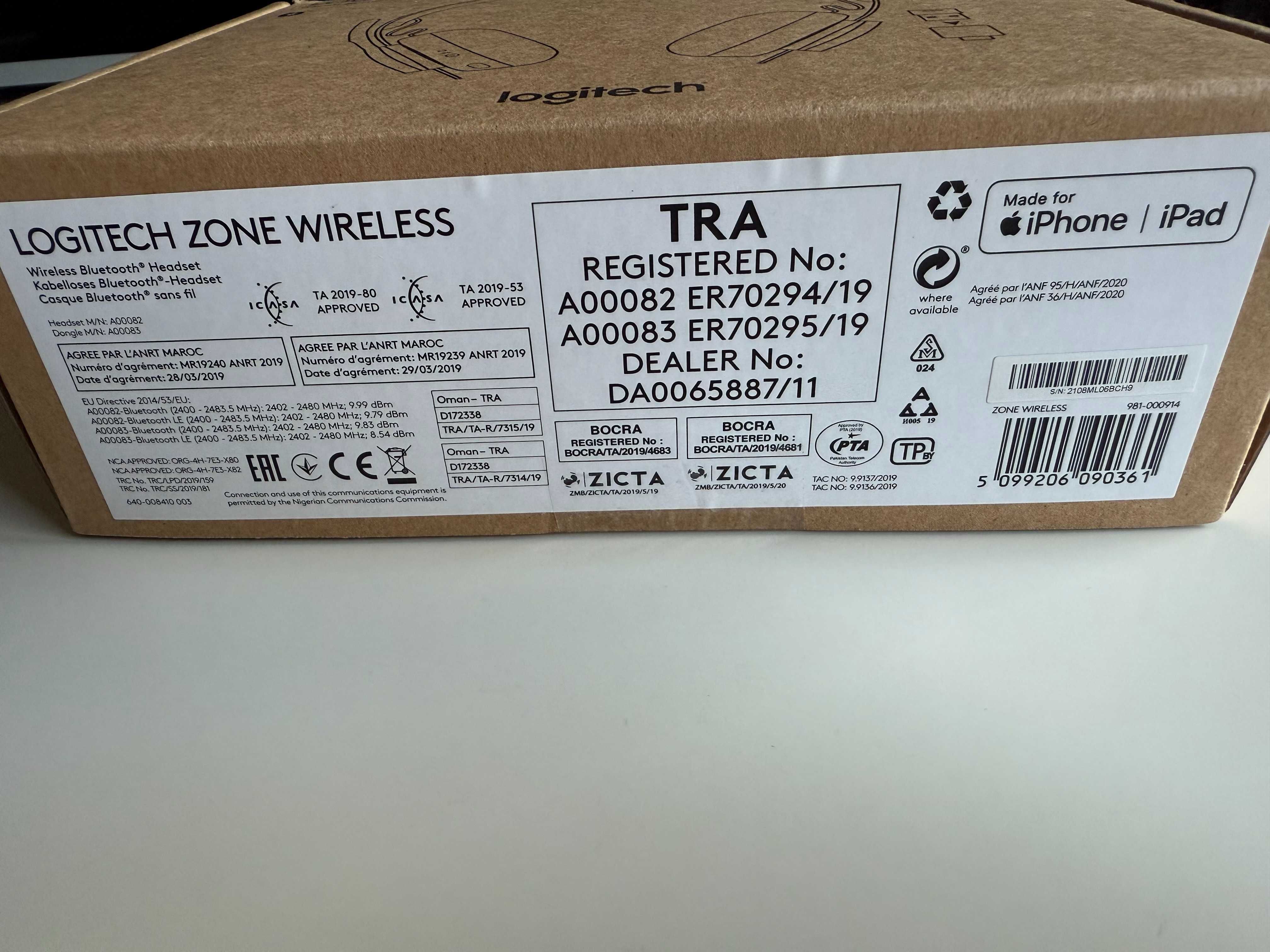 Logitech Zone Wireless słuchawki bezprzewodowe z mikrofonem ANC