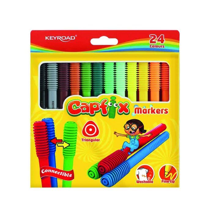Flamastry Trójkątne Keyroad Zmywalne 24 Kolory Keyroad