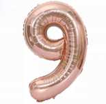 Balon Foliowy Cyfra 9 Rose Gold Na Hel Duży 92Cm Urodziny Przyjęcie