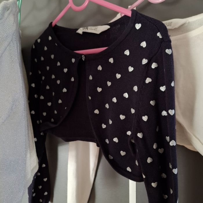 Bolerko białe granatowe r.110/116