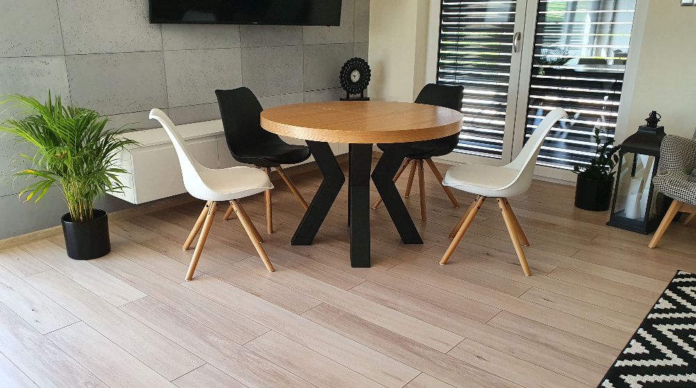 Nowoczesny stół dębowy okrągły rozkładany Loft 3 Dostępny od ręki  !!!