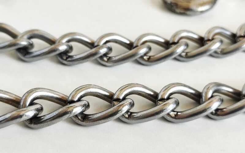 Поводок цепь металл хром кожа для собак крупных пород - Trixie 120 см