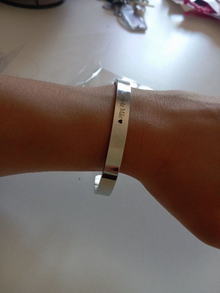 Pulseira mãe, em aço inoxidável