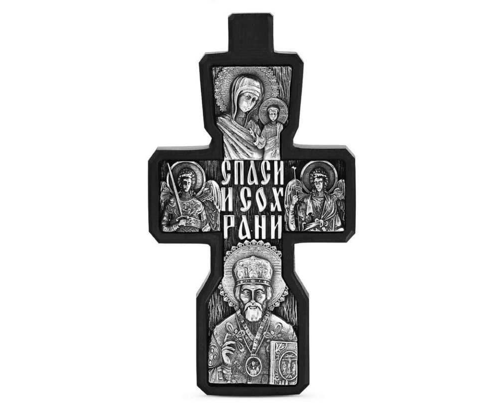 Православный крест Серебряный Крест Эбеновое дерево Акимов крестик