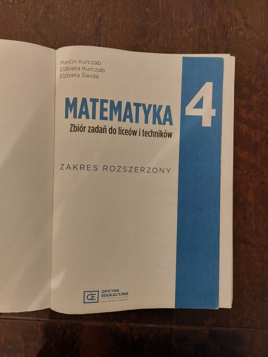 Matematyka 4 zbiór zadań poziom rozszerzony OE pazdro