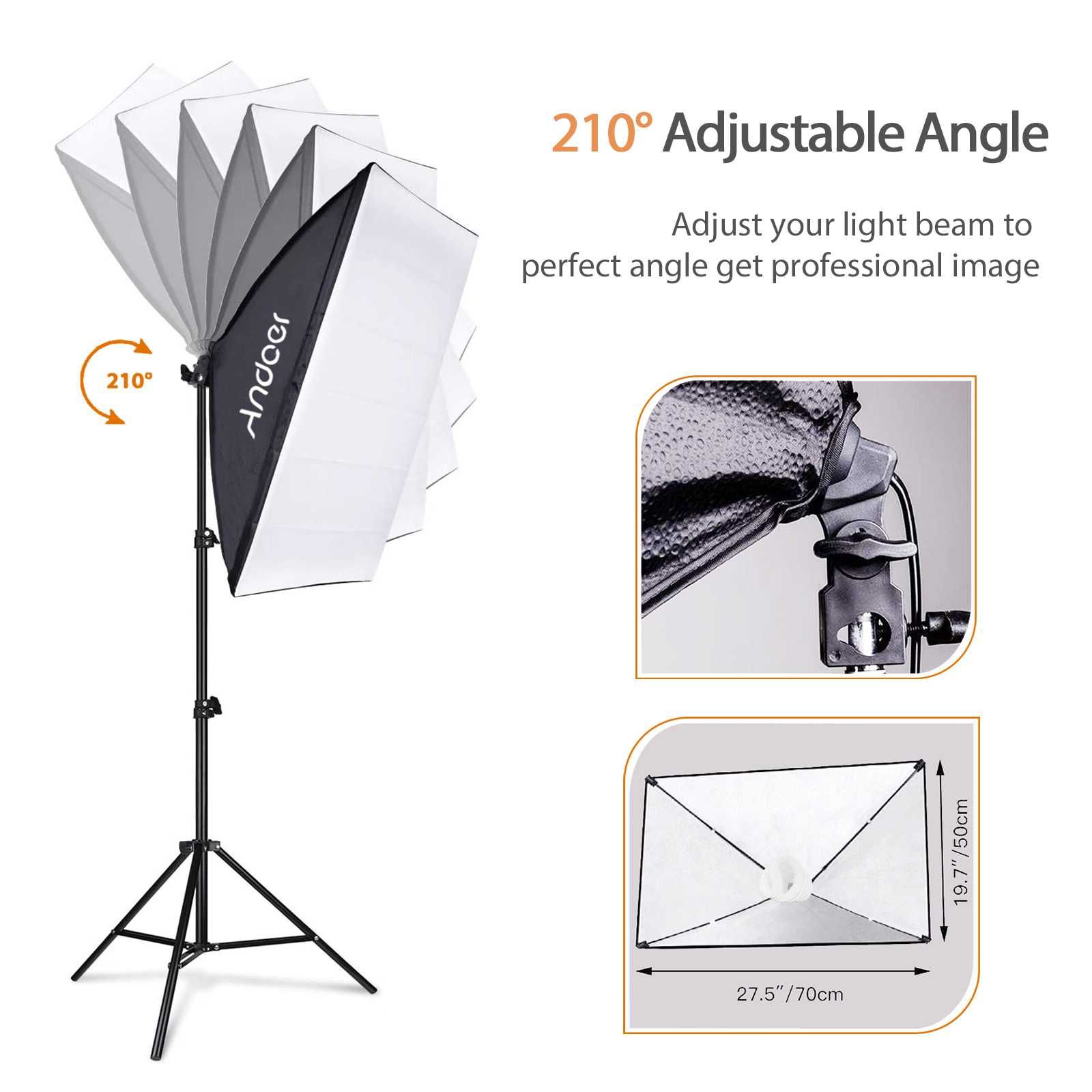 Kit fundos e iluminação estúdio LED 3 softboxes bicolor com comandos