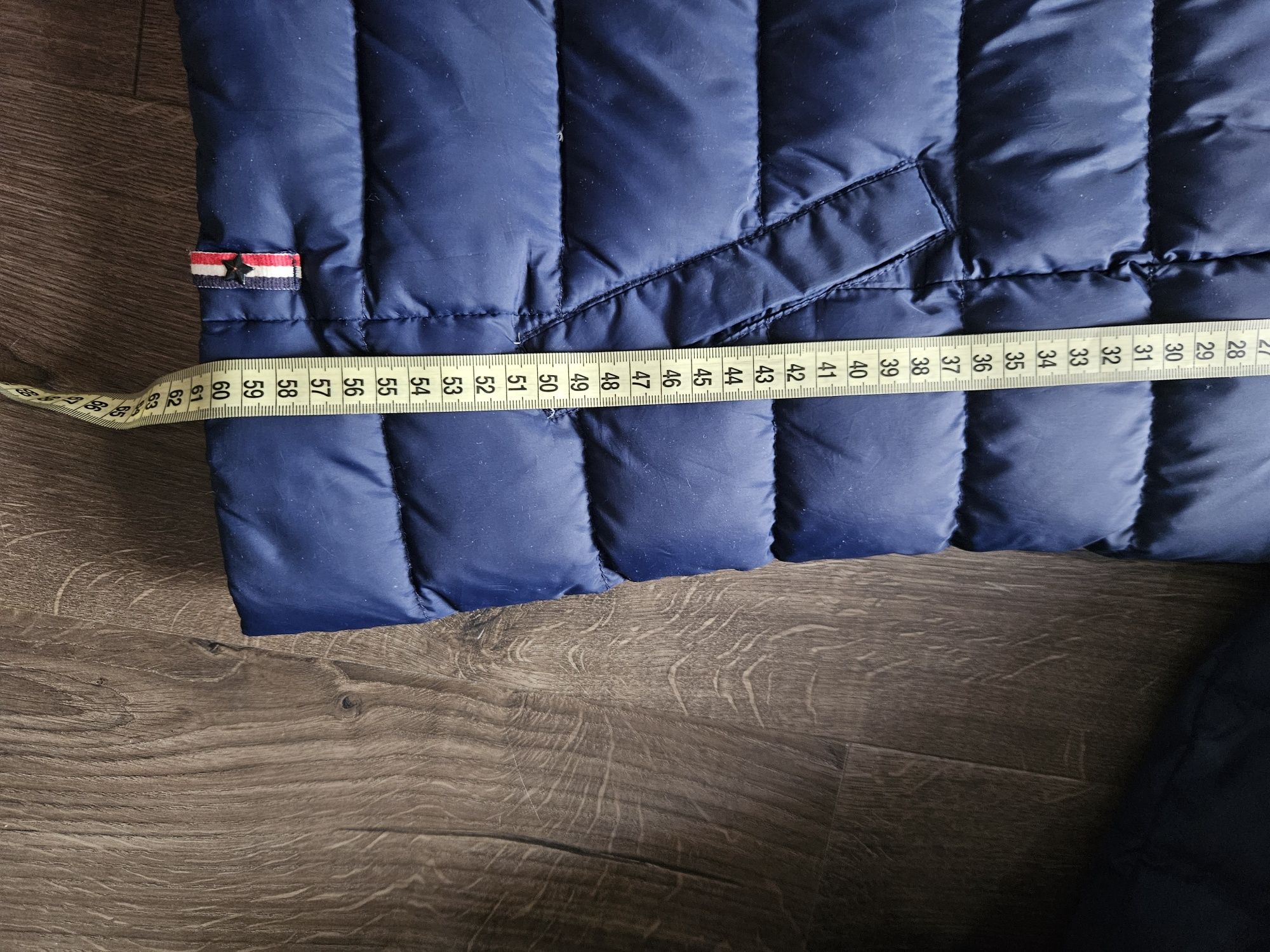 Kurtka tommy Hilfiger s 36 granatowa z czerwonym pierz puch pikowana