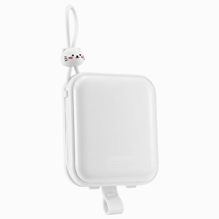 Joyroom powerbank z kablami USB C i Lightning 10000mAh 22.5W biały