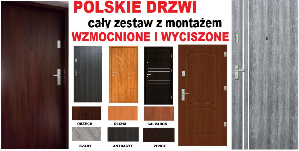 DRZWI z montażem zewnętrzne WEJŚCIOWE DO MIESZKANIA-drewniane metalowe