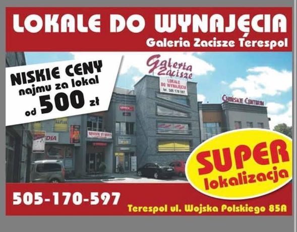 Wynajmę lokal Terespol Galeria Zacisze