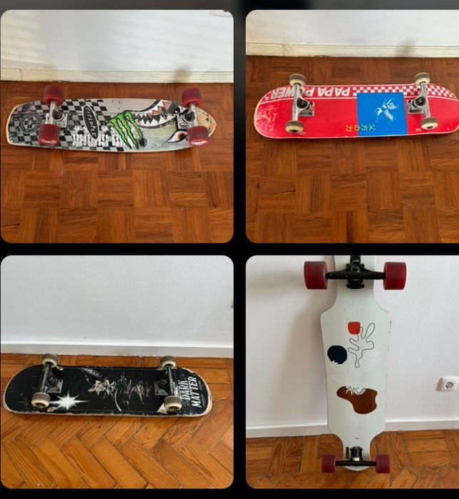 4 skateboards / longboards / cruiser